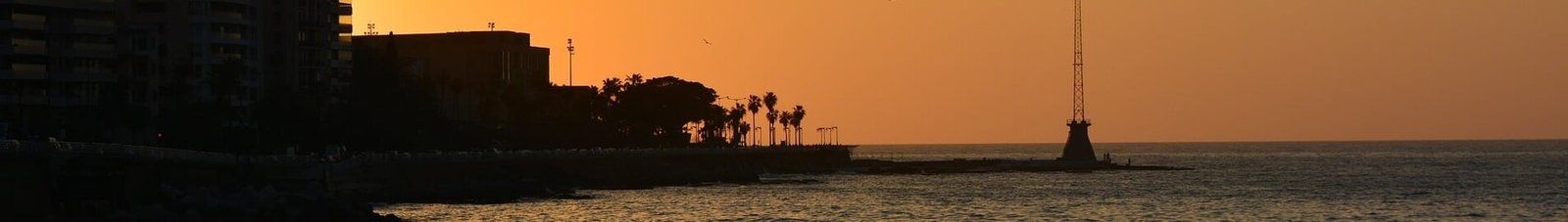 coucher de soleil sur Beyrouth, location jet privé