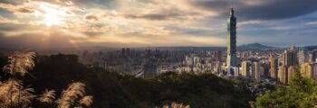 Taïwan : location de jet privé, coucher de soleil.