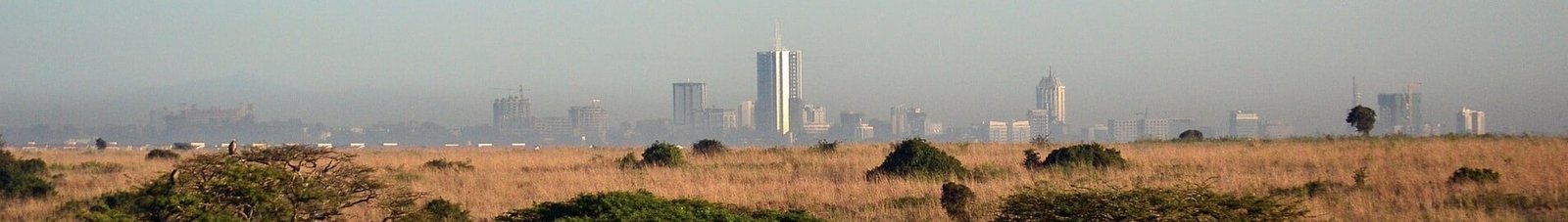 **emplacement jet privé - Prairies, acacias, horizon de Nairobi.**
