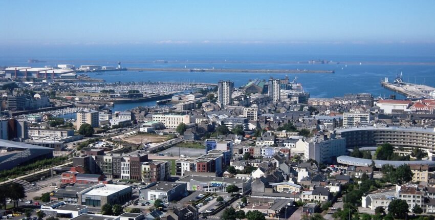 vue aérienne Cherbourg