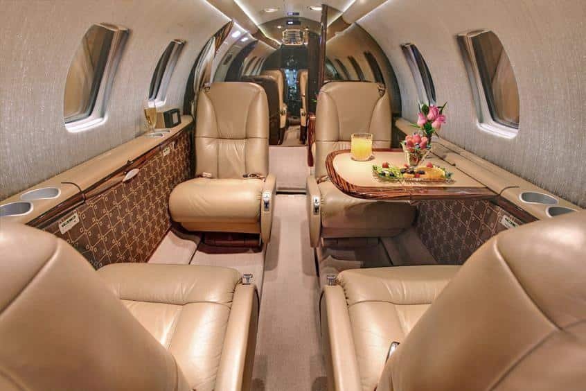 Cabine intérieure marron jet privé Citation 1