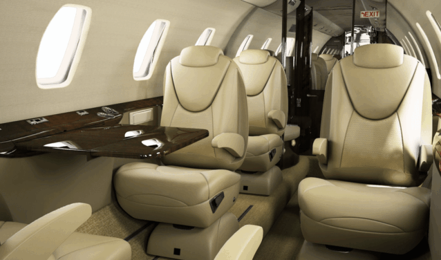 Intérieur jet privé Citation Excel - GCD Logistique Aviation
