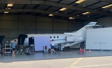 Tournage d'un film avec un jet privé de la société GCD Logistique Aviation