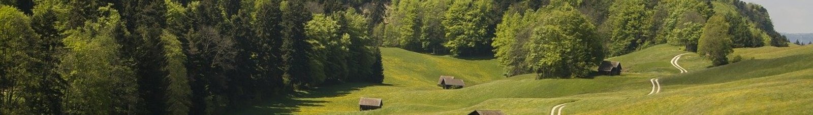 location jet privé - Collines verdoyantes avec cabanes en bois.