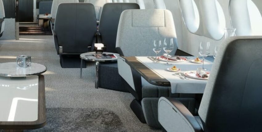 ## Texte remplaçant :

Location jet privé : Cabine luxueuse ACJ 220.