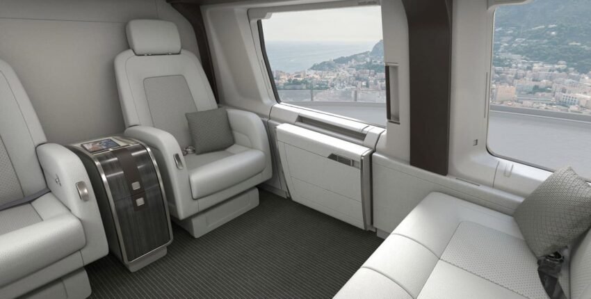 Cabine intérieure blanche hélicoptère H160