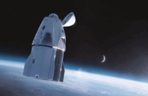 Location de jet privé : planète Terre et lune en arrière-plan.