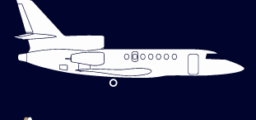 location de jet privé : illustration d'un avion blanc et logo 
