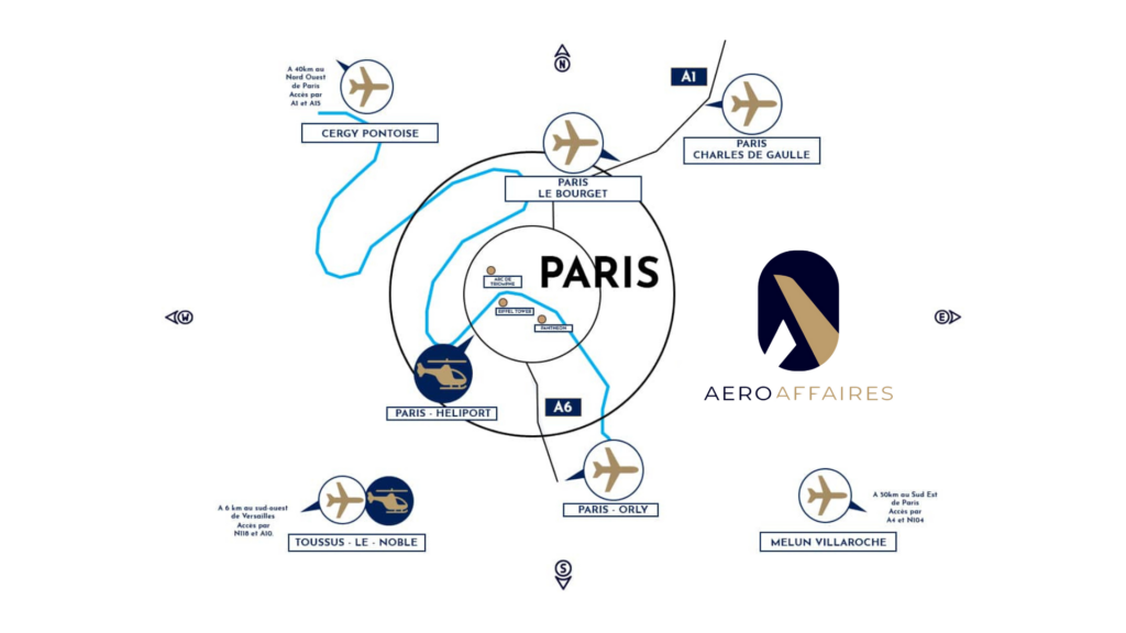 Plan représentant tous les aéroports de Londres