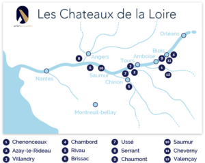 carte chateaux loire