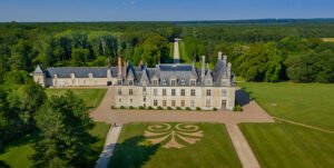 Chateau de beauregard en helicoptere